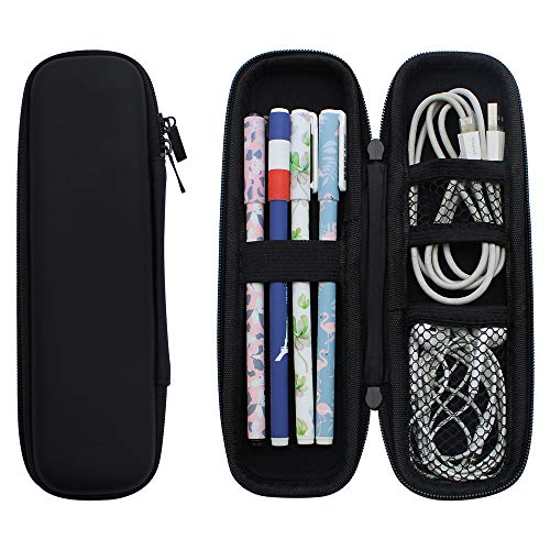 NewZC 2 Unidades Duro EVA Estuche para Lapices Negro Caja de la Plumade Bolsa Rigido Caja Protectora para Lapices Plumas Bolígrafos Apple Pencil Auriculares