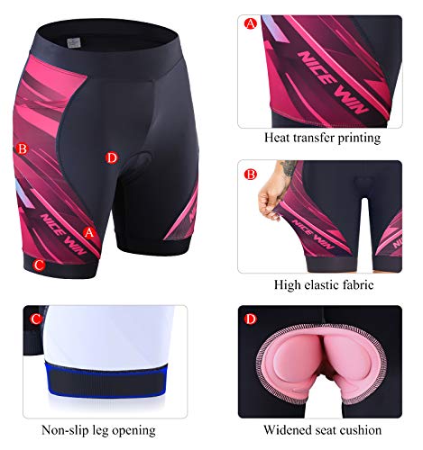 NICEWIN Shorts Biker para Mujer Mallas Acolchadas para Ciclismo Leggings Cortos para Montar en Cintura Alta