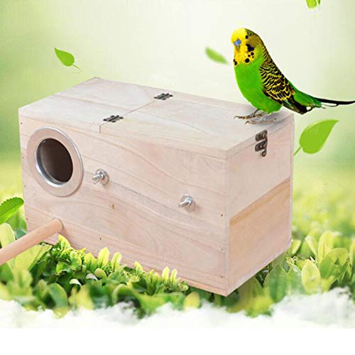 Nido de nido agapornis periquito grande,nido agapornis para jaula Caja de cría de aviario de madera,Budgerigar Canary Cría Caja de anidación,pájaros Alimentación Casa