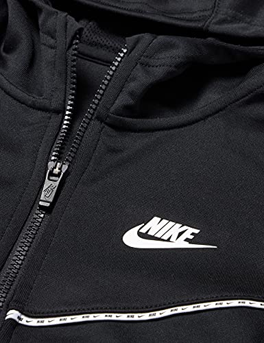 NIKE B NSW Repeat PK FZ Hoodie Sweatshirt, Black/White, M Boys