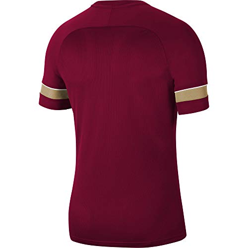 NIKE Camiseta de Entrenamiento Academy 21 para Hombre, Hombre, Camiseta, CW6101-677, Rojo/Blanco/Dorado/Blanco, Large