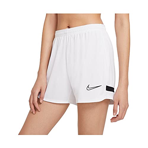 NIKE Dri-fit Academy Pantalones Cortos, Blanco/Negro/Negro/Negro, Large para Mujer