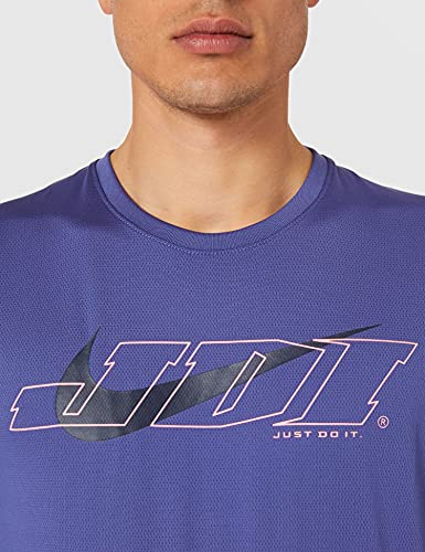 NIKE M NK Top SS SC T-Shirt, dk Purple Dust/(Midnight Navy), Mens