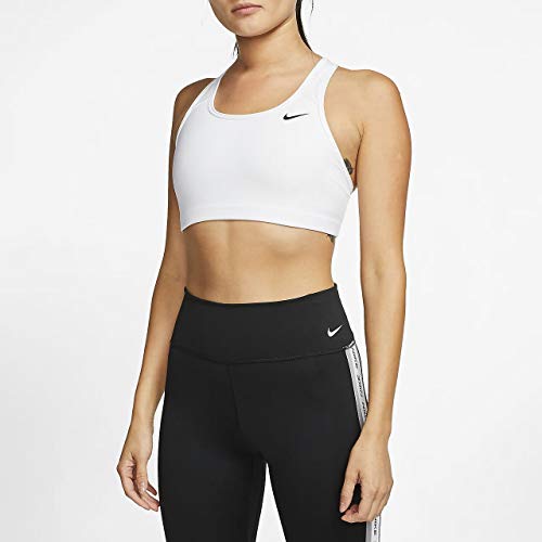 NIKE Med Non Pad Bra Sujetador de Deporte, Mujer, White/(Black), XS