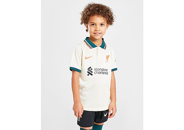 Nike Segunda equipación Liverpool FC 2021/22 Equipación de fútbol - Niño/a pequeño/a, Pale Ivory/Fossil/Bright Crimson