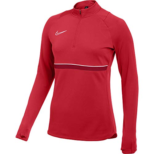 NIKE Sudadera para Mujer Academy 21 Drill Top, Mujer, Sudadera, CV2653-657, Rojo/Blanco/Rojo, Small