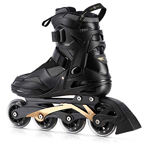 Nils Extreme Patines en línea para hombre y mujer, ruedas 82A, rodamientos ABEC9 cromados, unisex, para adultos, color negro (42)