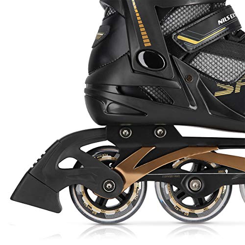 Nils Extreme Patines en línea para hombre y mujer, ruedas 82A, rodamientos ABEC9 cromados, unisex, para adultos, color negro (42)