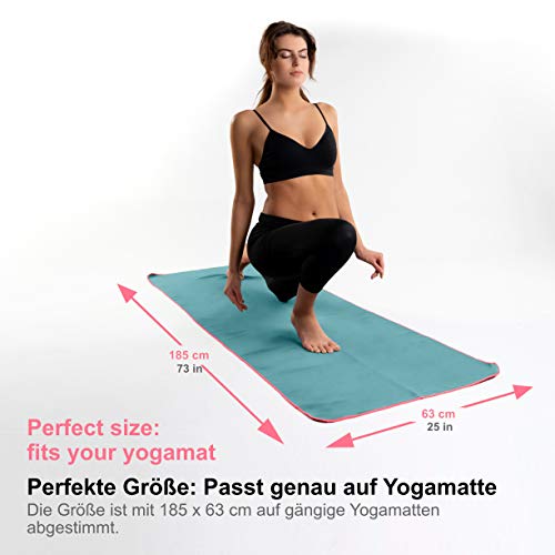 NirvanaShape ® Toalla de Yoga Antideslizante | Toalla de Hot Yoga con Botones Antideslizantes | Toalla de Yoga higiénica de Microfibra [ 185 x 63 cm ]