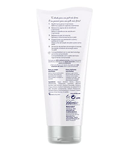 NIVEA Q10 Multi Power 5in1 Gel-Crema Anticelulítico + Reafirmante (1 x 200 ml), gel en crema para reducir los signos de celulitis, crema anticelulítica y cuidado corporal