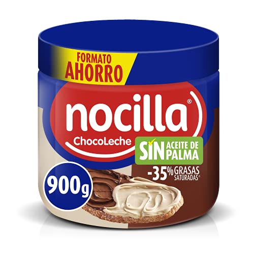 Nocilla Doble Crema de Cacao y Leche con Avellanas, Sin Aceite de Palma, 900g