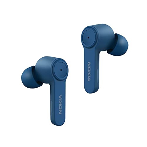 Nokia BH 805 Auriculares con Cancelación de Ruido, Auriculares Inalámbricos Bluetooth, 20 Horas de Reproducción, Resistencia al Agua IPX5, Controles Inteligentes, Estuche de Carga Rápida, Azul