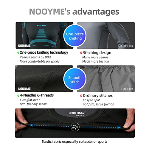 NOOYME Ropa Termica Mujer Ropa Interior para esquí Transpirable y térmica Ropa Interior térmica para otoño e Invierno antibacteriana y Flexible Conjuntos Ropa Térmica Mujer