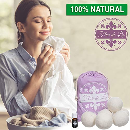 Novedad bolas para secadora de lana con aceite de perfume de talco exclusivo, la única Made in EU, Suavizante Biancheria, bolas con ambientador para la colada, ovillo para recoger el pelo,