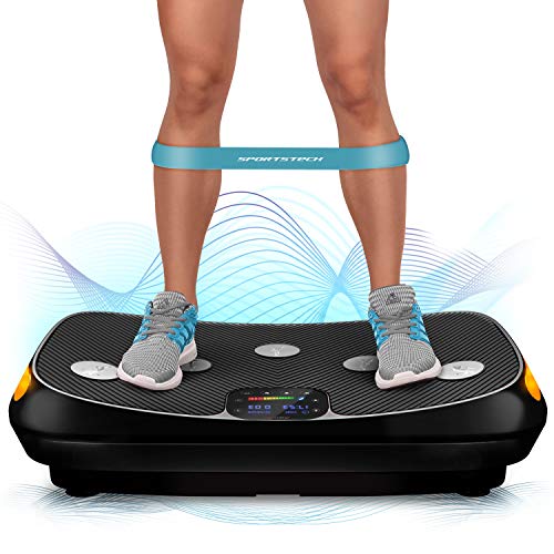 ¡Novedad de Feria! 4D VP400 Plataforma Vibratoria de Diseño Curvo + Videos de Entrenamiento, Pantalla Táctil, Gran Superficie, Tecnología LED, Reloj Remoto, Bandas de Resistencia, póster y esterilla