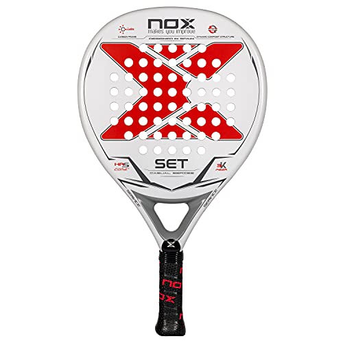 NOX Pala de Padel Set - Exclusive Series, Blanco - Rojo, Estándar