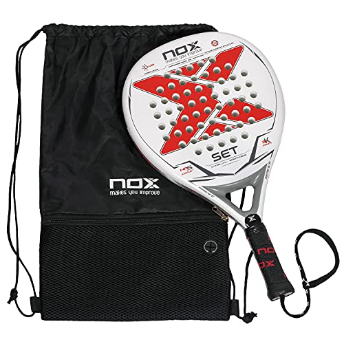 NOX Pala de Padel Set - Exclusive Series, Blanco - Rojo, Estándar