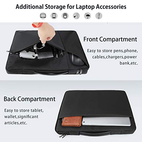 NUBILY Funda para Portátil 14 Pulgadas Maletín de Ordenador Fundas Protectora Portátil Impermeable Compatible con ASUS ZenBook, Lenovo Yoga, Surface Pro, Huawei Matebook, HP, DELL,Samsung etc,Negro