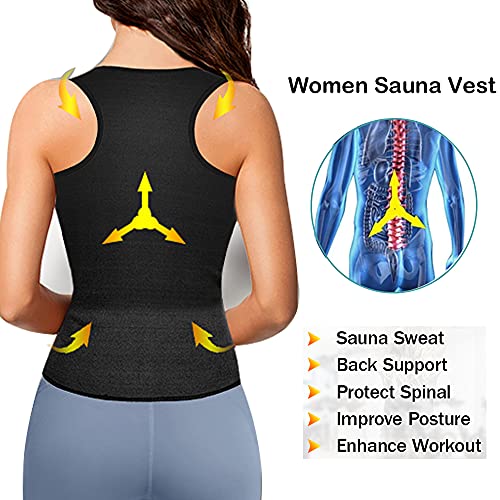 Nueva Chaleco Sauna Deportivo Mujer Fajas Reductoras Adelgazantes Abdominal Neopreno Camiseta Sudoración Compresión de Cremallera para Deporte Fitness (Azul, M)