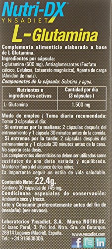 Nutri-Dx - L Glutamina - Complemento Alimenticio - 30 Cápsulas