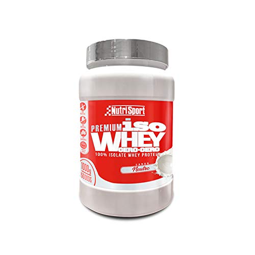 Nutrisport - Iso Whey 0.0 Premium, Proteínas 90% en Polvo, Isoladas, Sin Lactosa, Sin Azúcar, 1Kg, Sabor Neutro