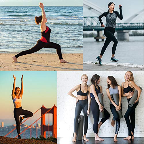 Occffy Leggings Mujer Deporte Cintura Alta Mallas Pantalones Deportivos Leggins con Bolsillos para Yoga Running Fitness y Ejercicio Oc01 (Negro, L)