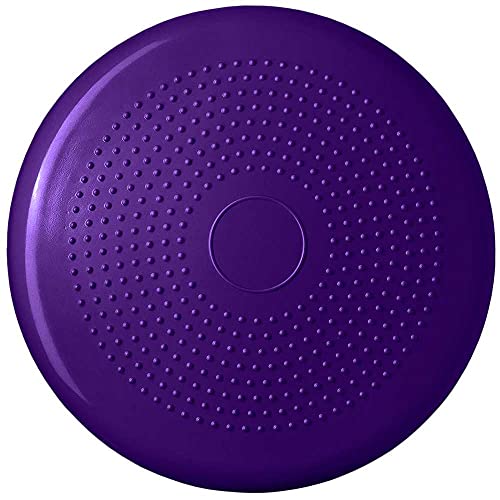 OcioDual Cojín Hinchable Morado Disco con Bomba Cogin Goma para Fitness Yoga Pilates Coordinación Rehabilitación Equilibrio