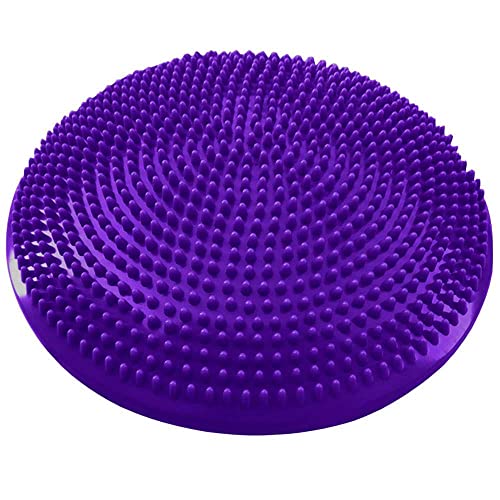 OcioDual Cojín Hinchable Morado Disco con Bomba Cogin Goma para Fitness Yoga Pilates Coordinación Rehabilitación Equilibrio