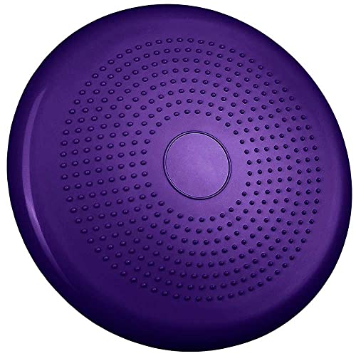 OcioDual Cojín Hinchable Morado Disco con Bomba Cogin Goma para Fitness Yoga Pilates Coordinación Rehabilitación Equilibrio