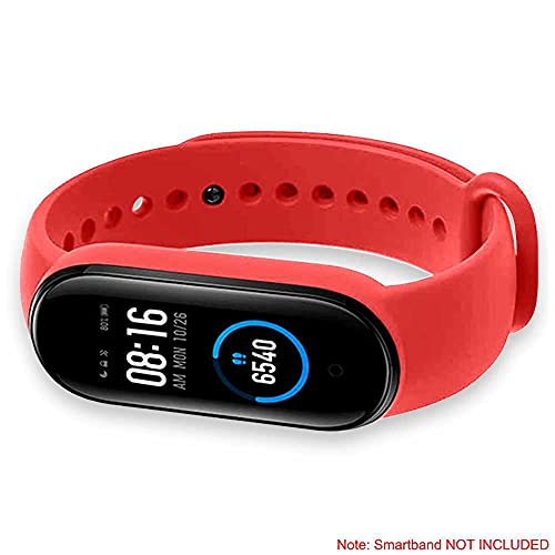 OcioDual Correa de Repuesto Compatible con Xiaomi Mi Smart Band 5 6 Roja Recambio Silicona Suave Flexible Pulsera Brazalete