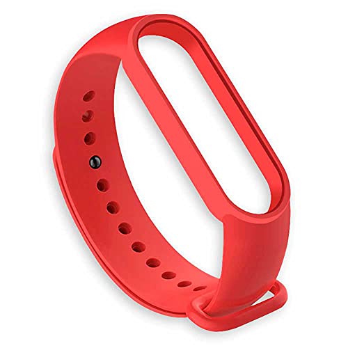 OcioDual Correa de Repuesto Compatible con Xiaomi Mi Smart Band 5 6 Roja Recambio Silicona Suave Flexible Pulsera Brazalete