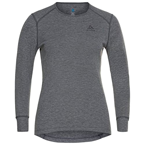 Odlo BL Top Crew Neck l/s Active Warm Eco Camiseta, Dlo Acero, Gris, Small para Mujer