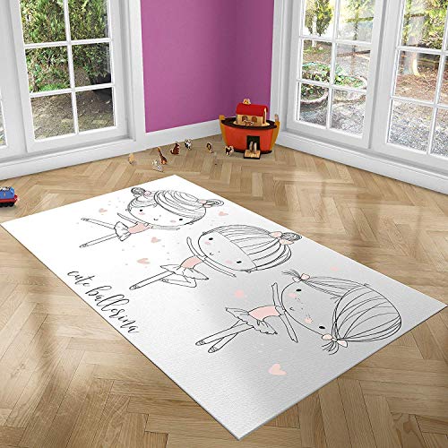 Oedim Alfombra Infantil Bailarinas para Habitaciones PVC | 95 x 165 cm | Moqueta PVC | Suelo vinílico | Decoración del Hogar | Suelo Sintasol | Suelo de Protección Infantil |