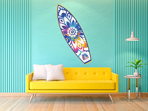 Oedim Tabla de Surf Mandala | 150x45cm | Fabricado en Vinilo Adhesivo Resistente y Económico | Pegatina Adhesiva Decorativa de Diseño Elegante