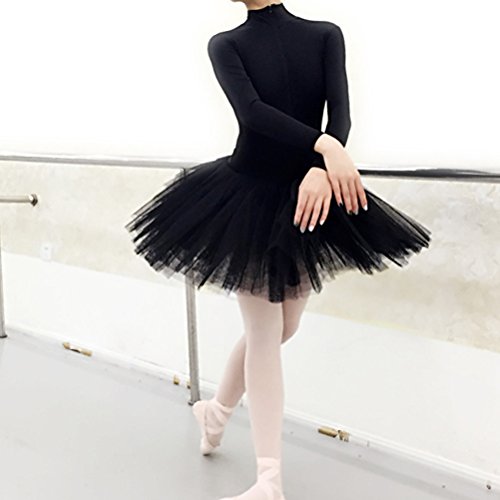 OFKPO Niñas Falda de Tul de Ballet Infantil de Negro Disfraz Bailarina Ballet Costume