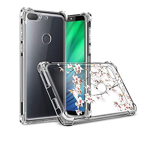 Oihxse Cristal Compatible con Samsung Galaxy A6 Plus 2018/A9 Star Lite Funda Transparente TPU Silicona Estuche Airbag Esquinas Anti-Choque Anti Rasguños Diseño Rosa Flower Caso (Flores A5)