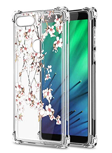 Oihxse Cristal Compatible con Samsung Galaxy A6 Plus 2018/A9 Star Lite Funda Transparente TPU Silicona Estuche Airbag Esquinas Anti-Choque Anti Rasguños Diseño Rosa Flower Caso (Flores A5)