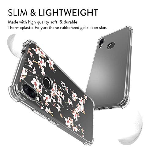 Oihxse Cristal Compatible con Samsung Galaxy A6 Plus 2018/A9 Star Lite Funda Transparente TPU Silicona Estuche Airbag Esquinas Anti-Choque Anti Rasguños Diseño Rosa Flower Caso (Flores A5)