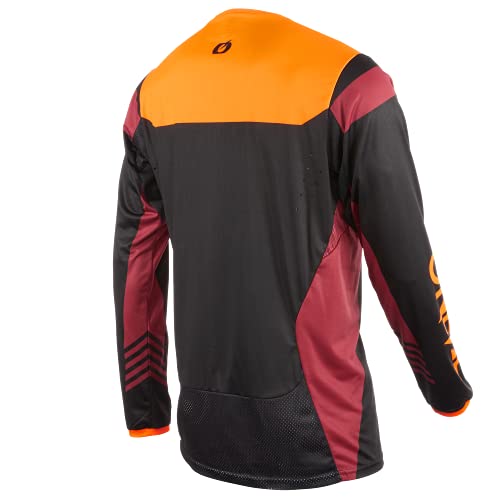 O'Neal | Maillot de Bicicleta de montaña DH Downhill FR Freeride | Material Transpirable, máxima Libertad de Movimiento | Maillot Element FR Hybrid V.22 | Adulto | Negro Rojo Naranja | M