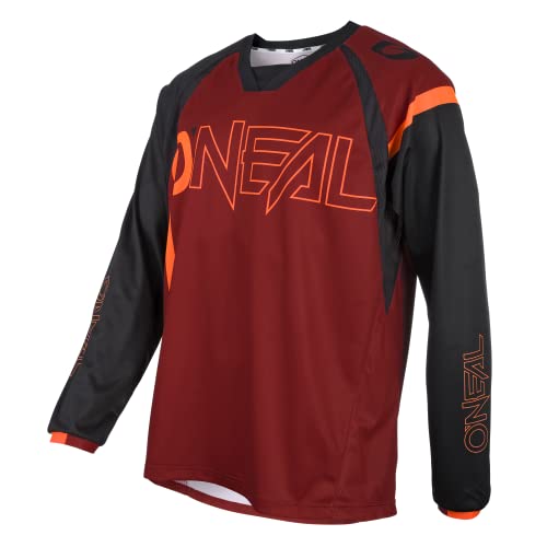 O'Neal | Maillot de Bicicleta de montaña | MTB Downhill Freeride | Material Transpirable, máxima Libertad de Movimiento | Element FR Jersey Hybrid | Adultos | Naranja Roja | Talla S