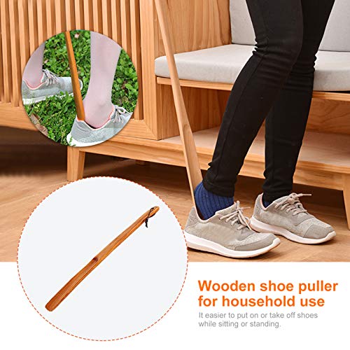 Oneroomone 2 Piezas Cuerno de Zapato de Madera, 32 cm / 12,6 Pulgadas, Cuerno de Zapato de Mango Largo, Cuerno de Zapato de Madera Fuerte, para Hombres y Mujeres