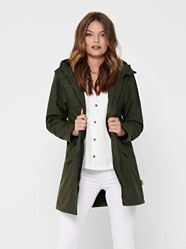 Only ONLSALLY Raincoat CC OTW Abrigo, Verde (Rosin), L para Mujer