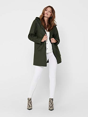 Only ONLSALLY Raincoat CC OTW Abrigo, Verde (Rosin), L para Mujer