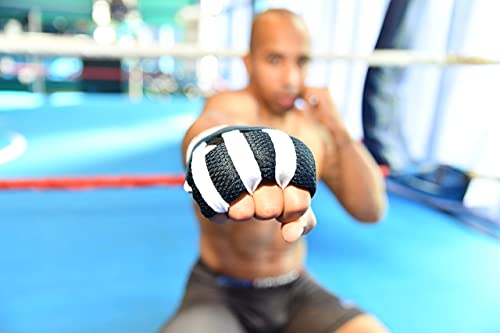 ONOMASTE – Guantes Interiores profesionales ultra acolchados con sistema de enhebrado rápido – vendas de boxeo – vendas Boxeo – vendaje boxeo – Banda de boxeo – Color azul marino