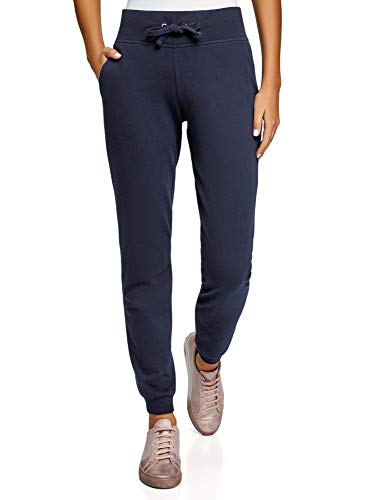 oodji Ultra Mujer Pantalones de Punto Deportivos, Azul, XS