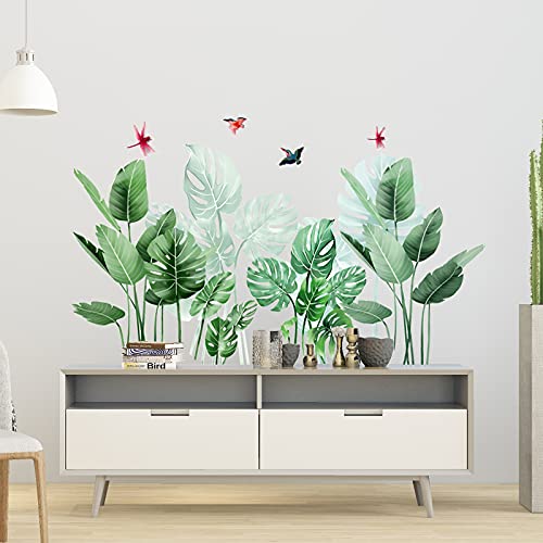 OOTSR Pegatinas de Pared Planta Tropicales, Vinilos de Pared Decorativos Hojas Verde, Murales Adhesivos y Pegatinas de Pared para Sala Habitación Dormitorio Vinilos Pared Decorativos