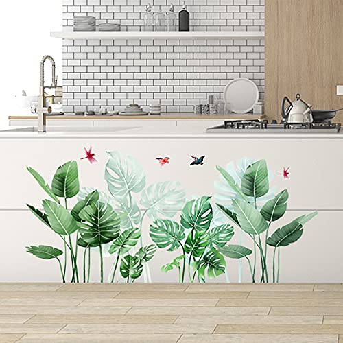 OOTSR Pegatinas de Pared Planta Tropicales, Vinilos de Pared Decorativos Hojas Verde, Murales Adhesivos y Pegatinas de Pared para Sala Habitación Dormitorio Vinilos Pared Decorativos