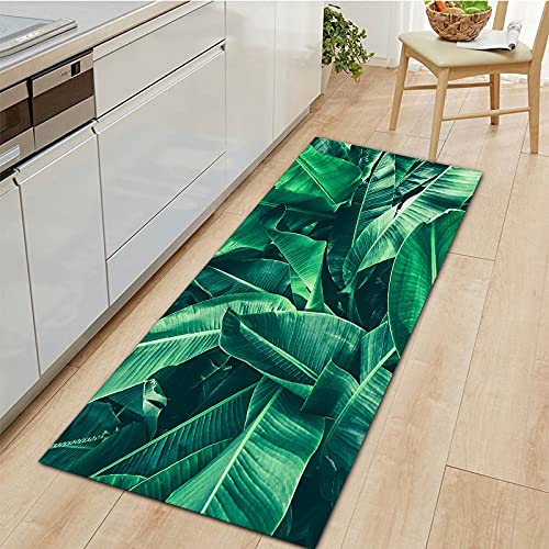 OPLJ Felpudo de Bienvenida Alfombra Larga de Cocina hogar impresión de Hoja de Palma Dormitorio Alfombra de Sala de Estar Alfombrillas Decorativas nórdicas A3 40x120cm