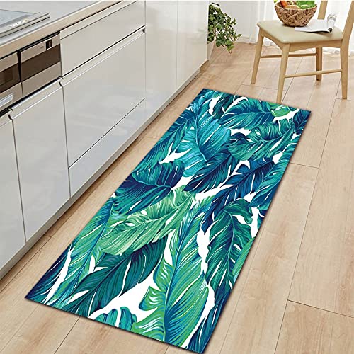 OPLJ Felpudo de Bienvenida Alfombra Larga de Cocina hogar impresión de Hoja de Palma Dormitorio Alfombra de Sala de Estar Alfombrillas Decorativas nórdicas A3 40x120cm