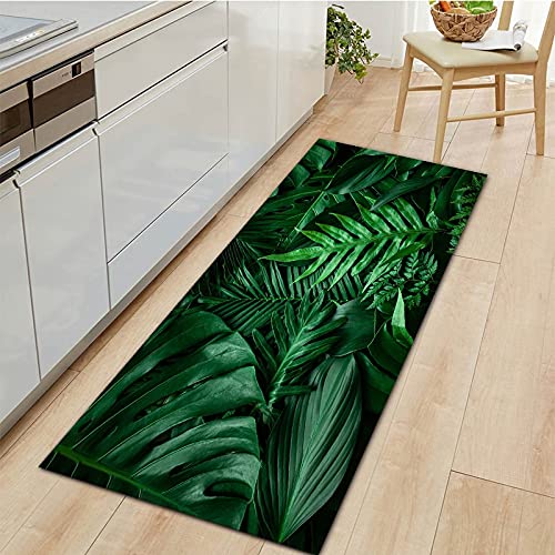 OPLJ Felpudo de Bienvenida Alfombra Larga de Cocina hogar impresión de Hoja de Palma Dormitorio Alfombra de Sala de Estar Alfombrillas Decorativas nórdicas A3 40x120cm